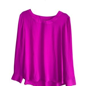 Banana Republic Fuchsia Long Sleeve Blouse Size Large